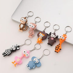 8pcs Cartoon Keychain Toys Keyring Pendants for Birthday Party Favors