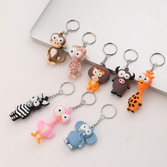 8pcs Cartoon Keychain Toys Keyring Pendants for Birthday Party Favors