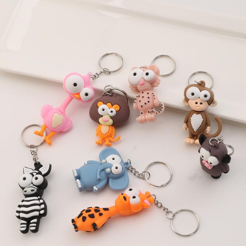 8pcs Cartoon Keychain Toys Keyring Pendants for Birthday Party Favors
