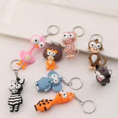 8pcs Cartoon Keychain Toys Keyring Pendants for Birthday Party Favors