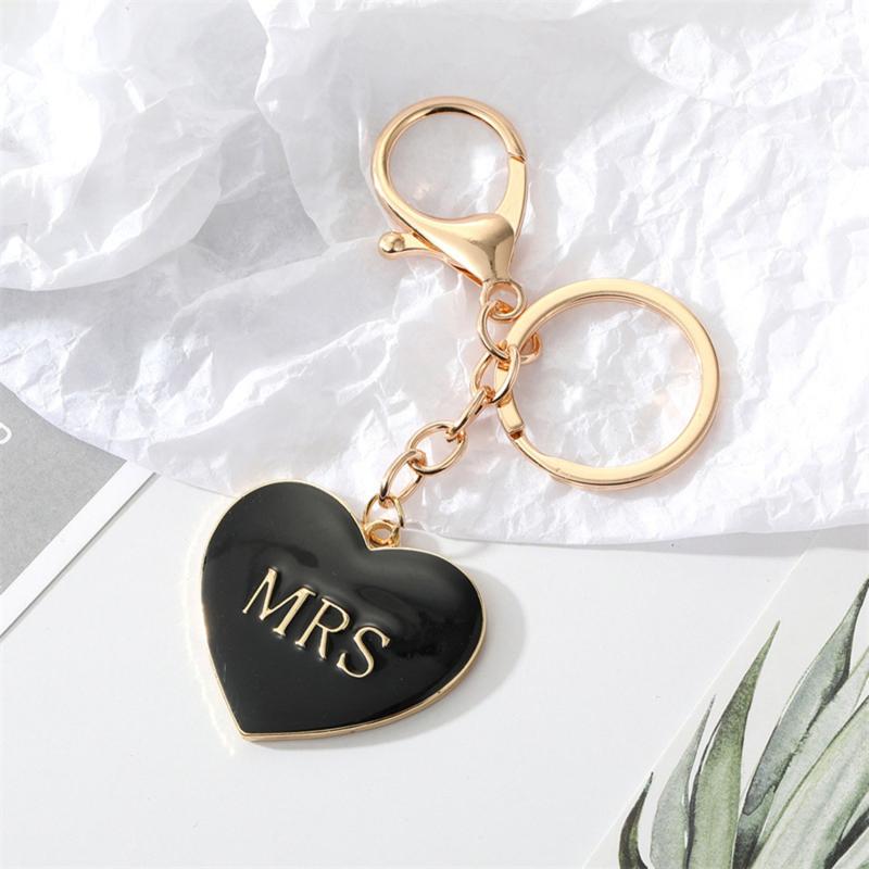 Love Heart Alloy Charm Keychain Pendant Bag Couple Keyring Ornament