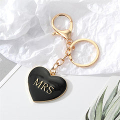 Love Heart Alloy Charm Keychain Pendant Bag Couple Keyring Ornament