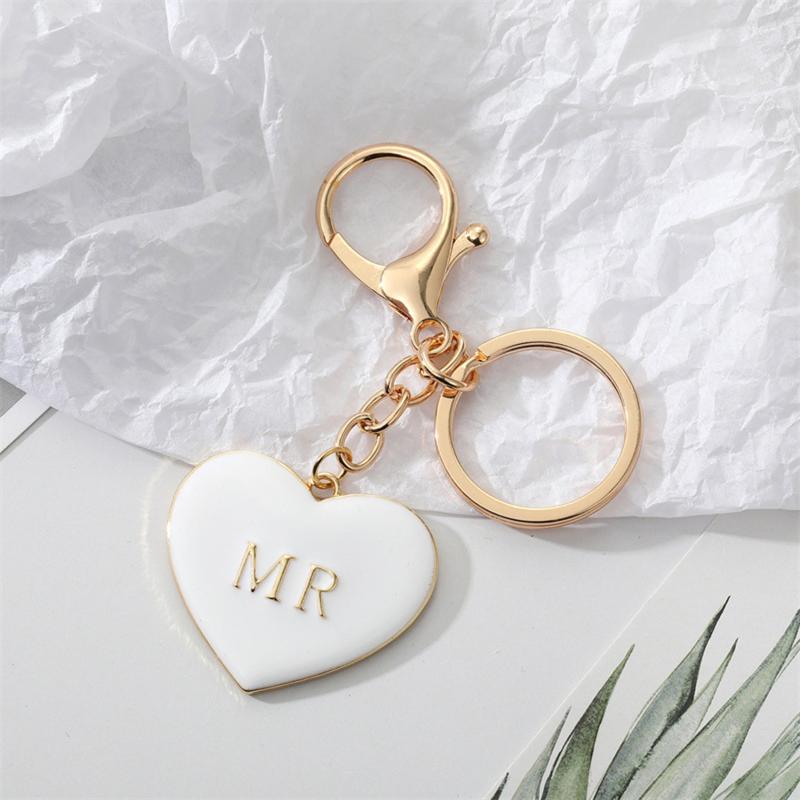 Love Heart Alloy Charm Keychain Pendant Bag Couple Keyring Ornament