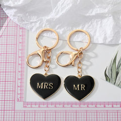 Love Heart Alloy Charm Keychain Pendant Bag Couple Keyring Ornament