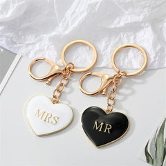 Love Heart Alloy Charm Keychain Pendant Bag Couple Keyring Ornament