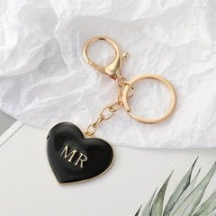 Love Heart Alloy Charm Keychain Pendant Bag Couple Keyring Ornament
