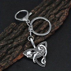 Viking Wolf Head Keychain Retro Key Ring Jewelry Gift