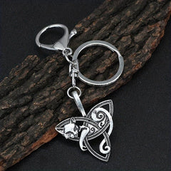 Viking Wolf Head Keychain Retro Key Ring Jewelry Gift