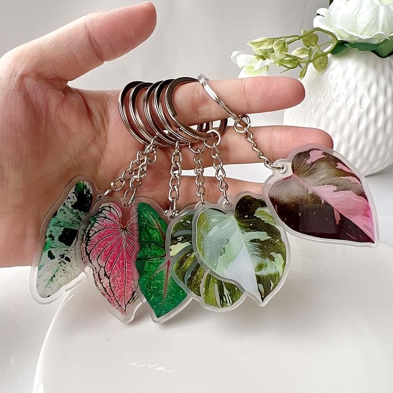 Plant Acrylic Keychain Pendant Bag Key Chain Keyring