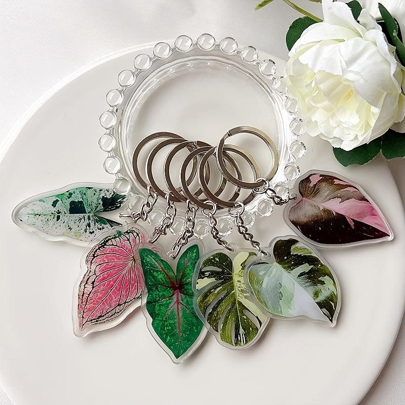 Plant Acrylic Keychain Pendant Bag Key Chain Keyring