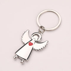 Angel Metal Keychain Women's Silver Ornament