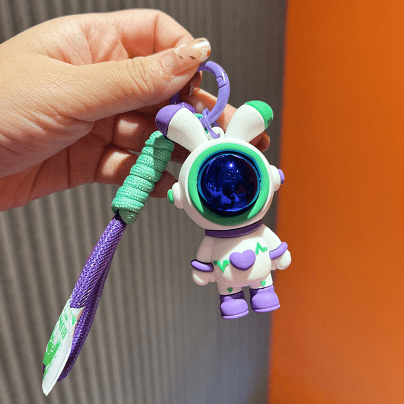 Astronaut Rabbit Charm Keychain Cartoon Doll Keyring Bag Accessory