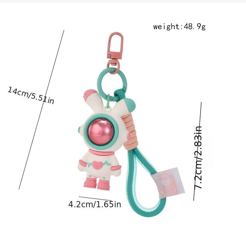 Astronaut Rabbit Charm Keychain Cartoon Doll Keyring Bag Accessory