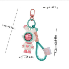 Astronaut Rabbit Charm Keychain Cartoon Doll Keyring Bag Accessory