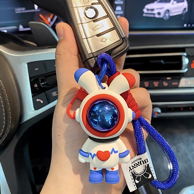 Astronaut Rabbit Charm Keychain Cartoon Doll Keyring Bag Accessory
