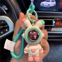 Astronaut Rabbit Charm Keychain Cartoon Doll Keyring Bag Accessory