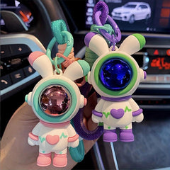 Astronaut Rabbit Charm Keychain Cartoon Doll Keyring Bag Accessory