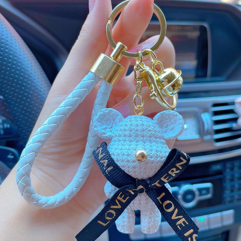Cartoon Bear Keychain Backpack Charms Bag Key Wristlet Bracelet Car Key Charms