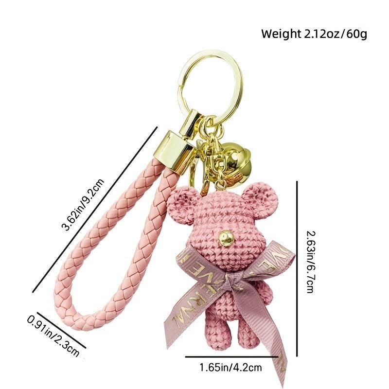 Cartoon Bear Keychain Backpack Charms Bag Key Wristlet Bracelet Car Key Charms