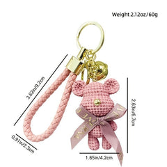 Cartoon Bear Keychain Backpack Charms Bag Key Wristlet Bracelet Car Key Charms