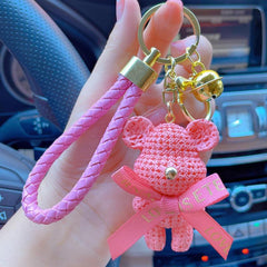 Cartoon Bear Keychain Backpack Charms Bag Key Wristlet Bracelet Car Key Charms