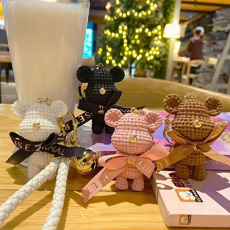 Cartoon Bear Keychain Backpack Charms Bag Key Wristlet Bracelet Car Key Charms