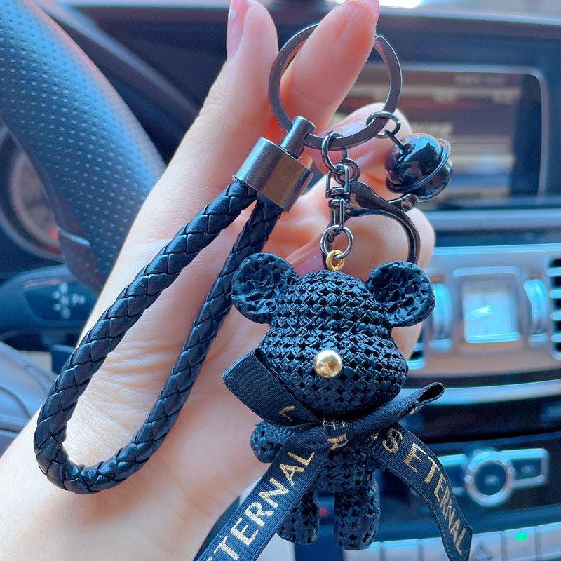 Cartoon Bear Keychain Backpack Charms Bag Key Wristlet Bracelet Car Key Charms