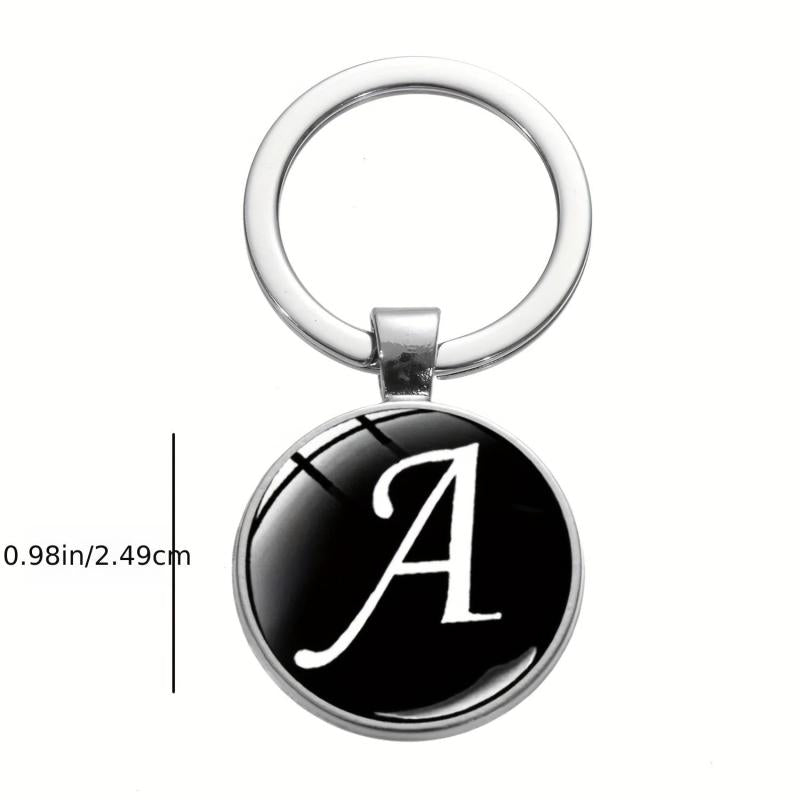 Cursive Alphabet Key Pendant Alloy Key Chain A Initial Keychain Gift