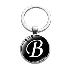 Cursive Alphabet Key Pendant Alloy Key Chain A Initial Keychain Gift