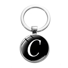 Cursive Alphabet Key Pendant Alloy Key Chain A Initial Keychain Gift