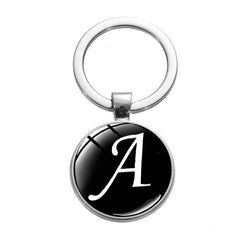 Cursive Alphabet Key Pendant Alloy Key Chain A Initial Keychain Gift