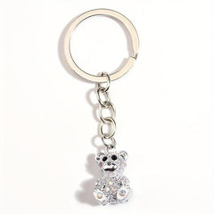 Rhinestone Bear Keychain Metal Doll Key Ring Phone Pendant Gift