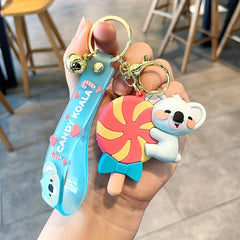 Cartoon Koala Doll Keychain Animal Key Ring Purse Handbag Charm