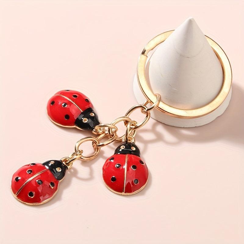 Ladybug Keychain Animal Key Ring Purse Handbag Car Charm Phone Pendant Gift
