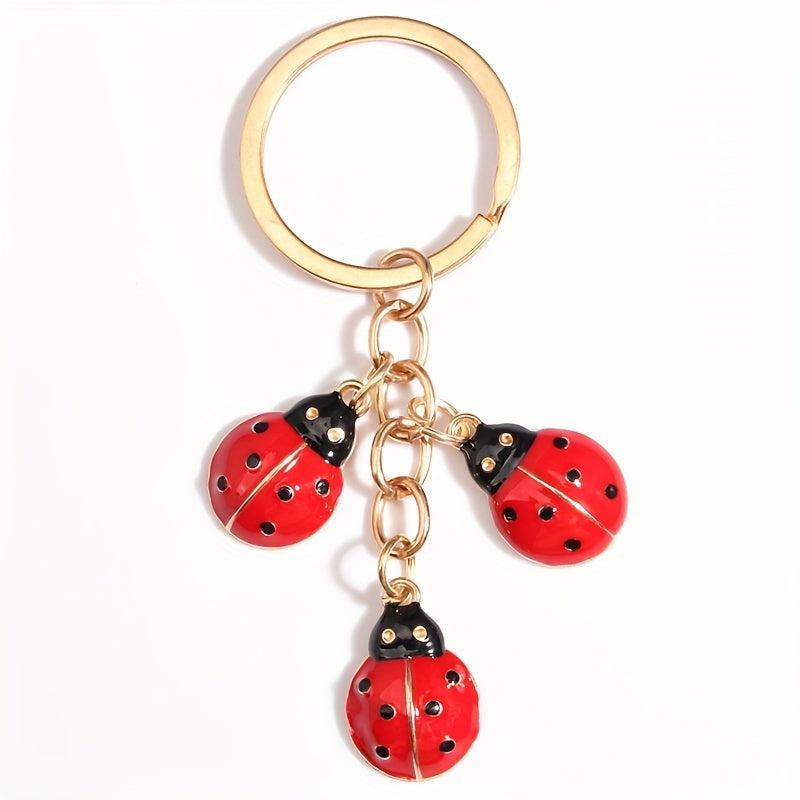 Ladybug Keychain Animal Key Ring Purse Handbag Car Charm Phone Pendant Gift