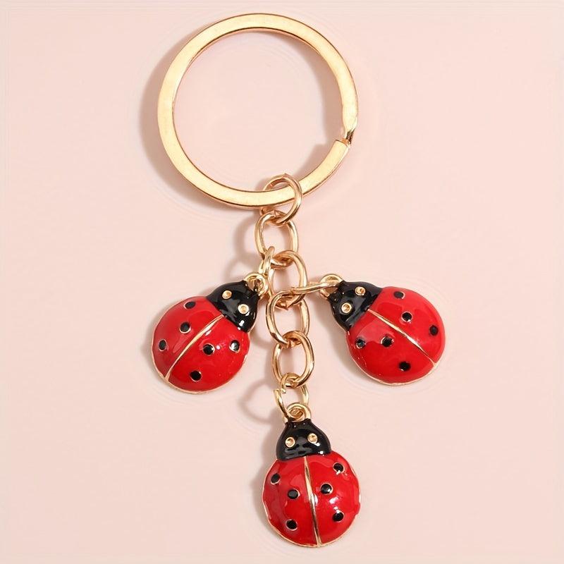 Ladybug Keychain Animal Key Ring Purse Handbag Car Charm Phone Pendant Gift