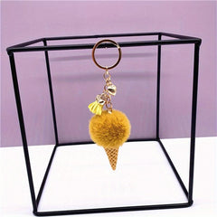 Plush Ice Cream Keychain Bag Car Key Pendant Ornament