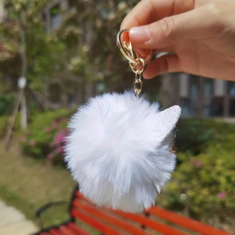 Cute Owl Keychain Plush Animal Key Ring Purse Bag Backpack Car Charm