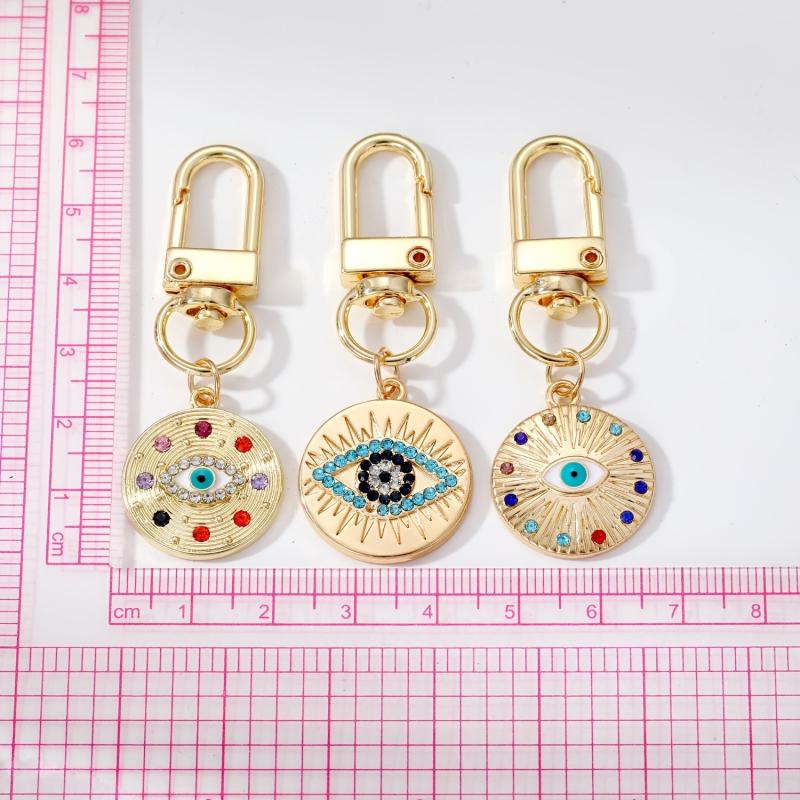 Rainbow Zircon Evil Eye Keychain Women Lucky Eye Bag Car Accessory