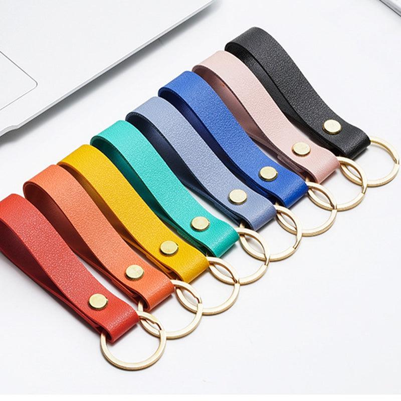 PU Leather Keychain For Men Women Car Key Strap Waist Wallet KeyChains