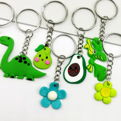 20pcs Cartoon Keychain Party Favors Mini Keyring For Classroom Prizes Goodie Bag