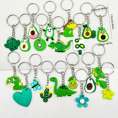 20pcs Cartoon Keychain Party Favors Mini Keyring For Classroom Prizes Goodie Bag