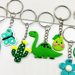 20pcs Cartoon Keychain Party Favors Mini Keyring For Classroom Prizes Goodie Bag