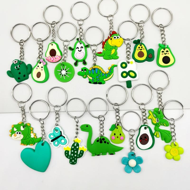 20pcs Cartoon Keychain Party Favors Mini Keyring For Classroom Prizes Goodie Bag