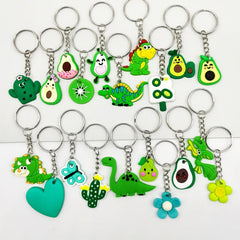 20pcs Cartoon Keychain Party Favors Mini Keyring For Classroom Prizes Goodie Bag