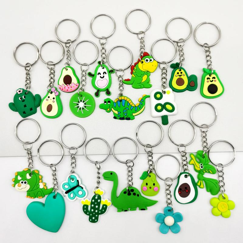 20pcs Cartoon Keychain Party Favors Mini Keyring For Classroom Prizes Goodie Bag