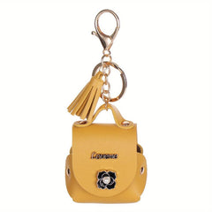 Mini Coin Purse Headphone Case Keychain With Tassel Keychain Pendant Flower