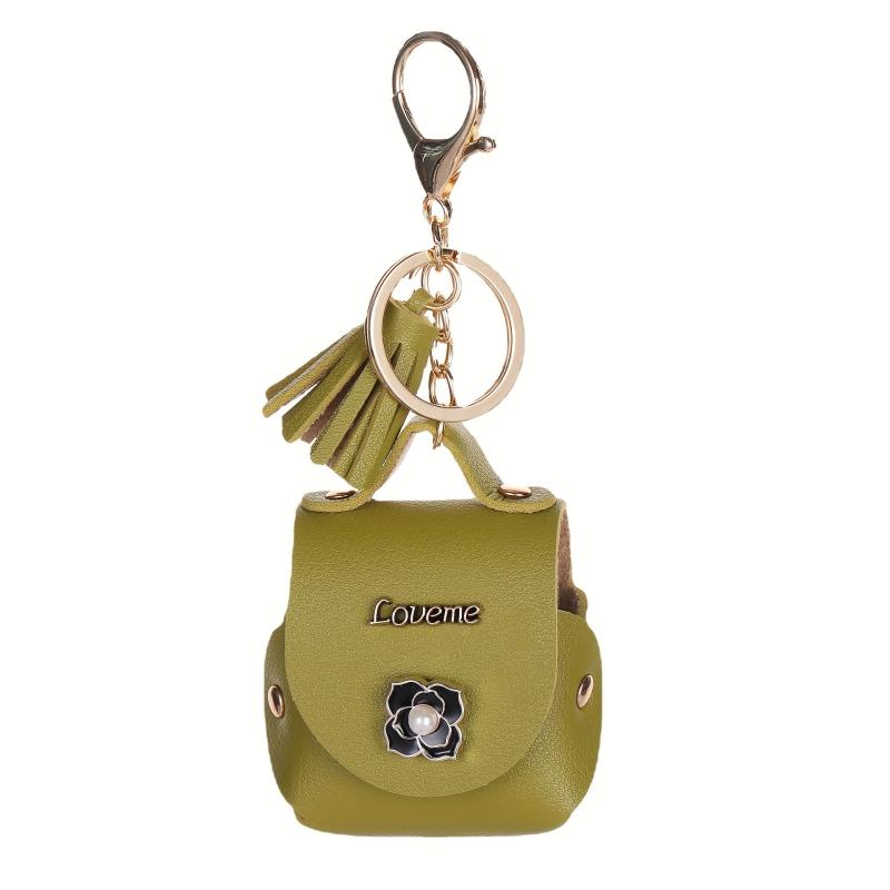 Mini Coin Purse Headphone Case Keychain With Tassel Keychain Pendant Flower