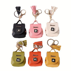 Mini Coin Purse Headphone Case Keychain With Tassel Keychain Pendant Flower