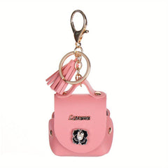 Mini Coin Purse Headphone Case Keychain With Tassel Keychain Pendant Flower